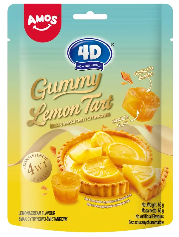 Amos 4D Gummy Lemon Tart, 65 g