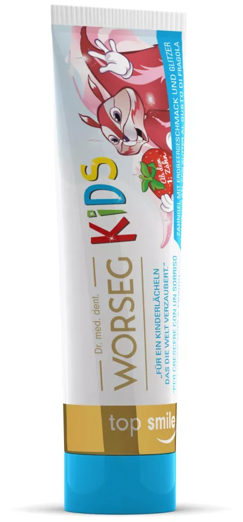 Worseg top smile KIDS strawberry toothpaste for children, 50 ml